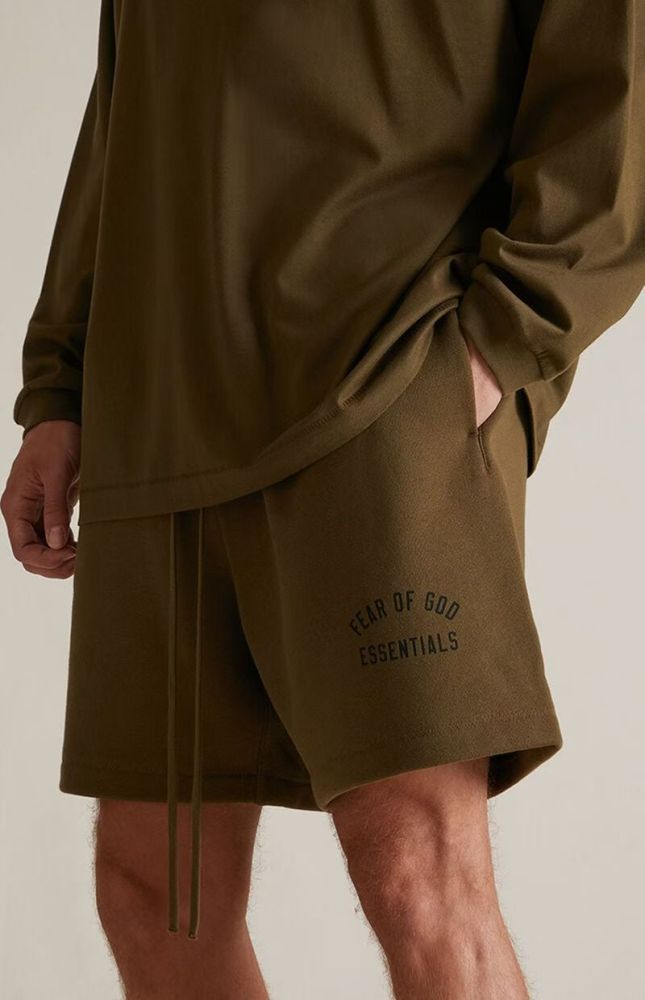 Loose-fitting, drop-crotch, five-inch casual shorts with contrasting side letter embroidery 4 colors 29060838