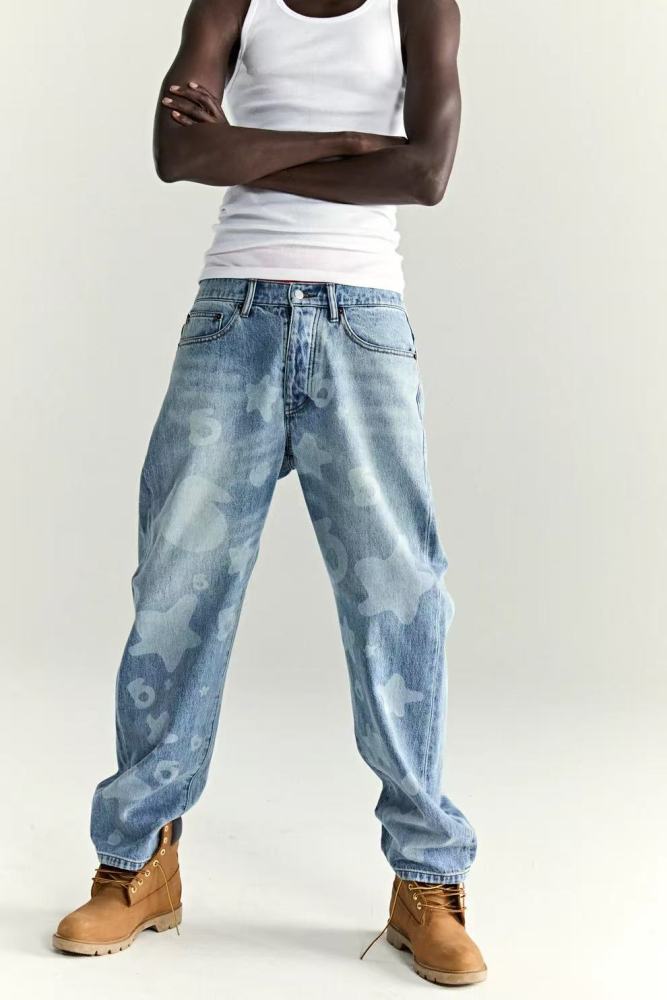 [Big & Tall for weights up to 220 lbs]1:1 quality version 28195415 Dark Logo Jeans 2 colors