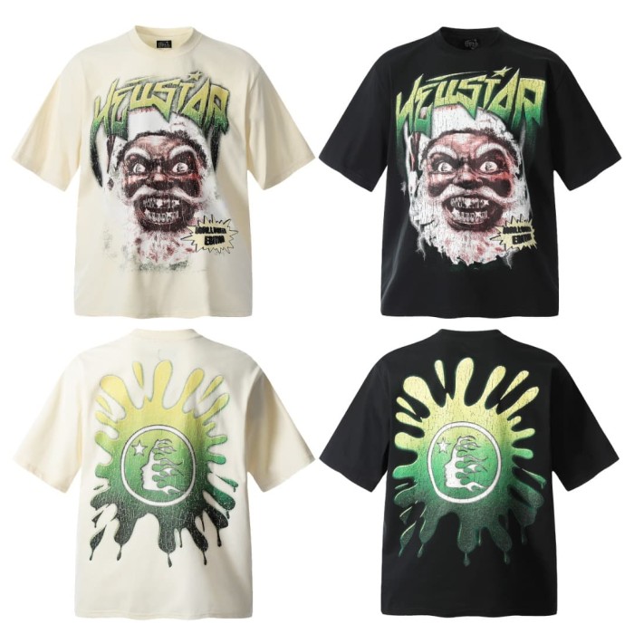 Dark Santa Claus Print Washed Tee 2 colors 29090166
