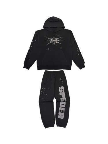 1:1 quality version Diamond Letter Pattern Hoodie & Pants Set 28755443