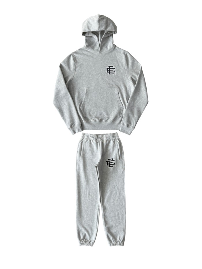1:1 quality version Dark Navy Logo Solid Color Hoodie & Pants Set