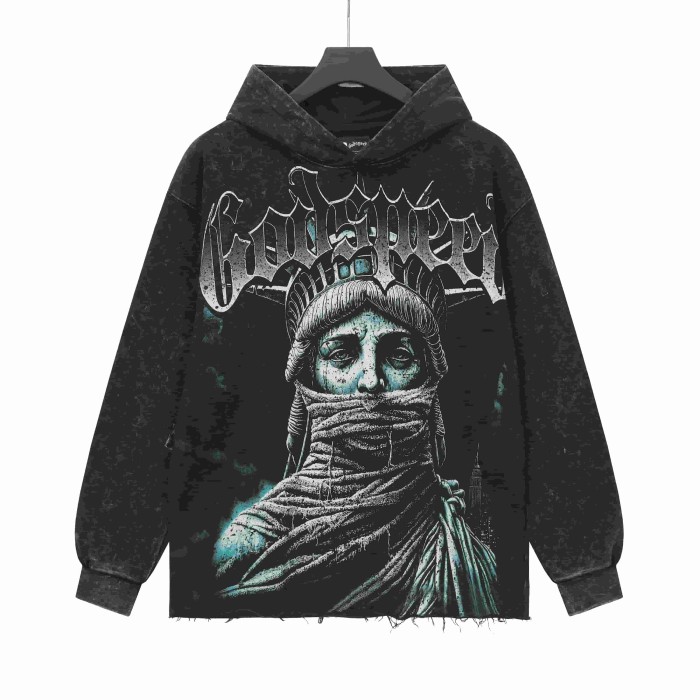 Wear Holy Images Print Washed Hoodie 2 colors 28696539