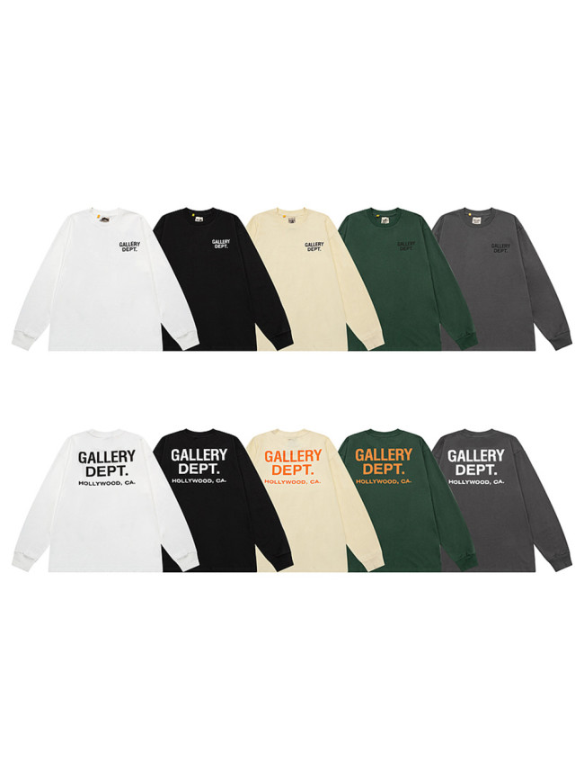 Basic front and back monogrammed long sleeve t-shirt 5 colors
