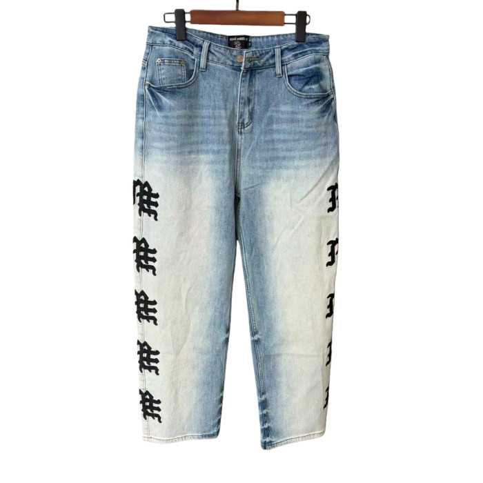 Side Letter Logo Print Washed Denim Jeans 4 colors 28678956