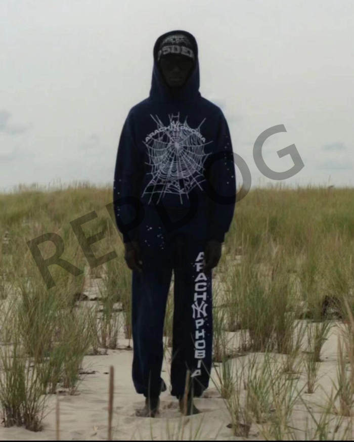 [Big & Tall for weights up to 220 lbs]1:1 quality version NY Spiderweb Little Star Print Hoodie & Pants Set