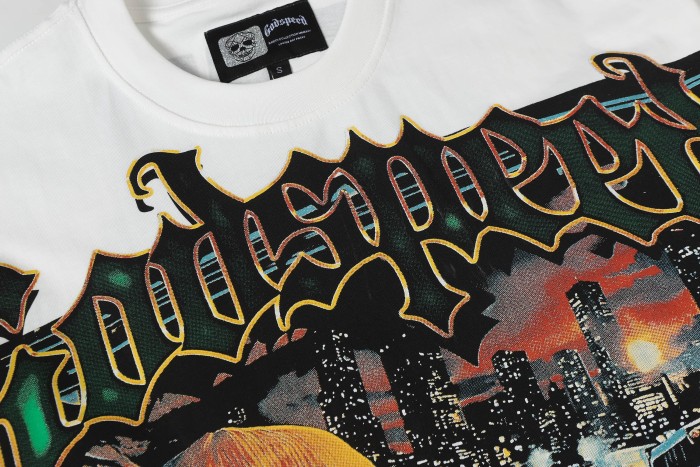 Luxury Car Skeleton Gun Print Washed Version Tee 2 colors 28696500