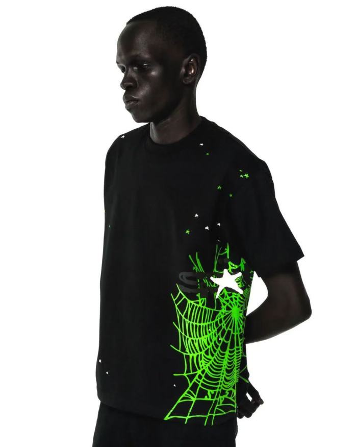 [Big & Tall for weights up to 220 lbs]1:1 quality version Green Mesh On Side Black Print Tee 28971637