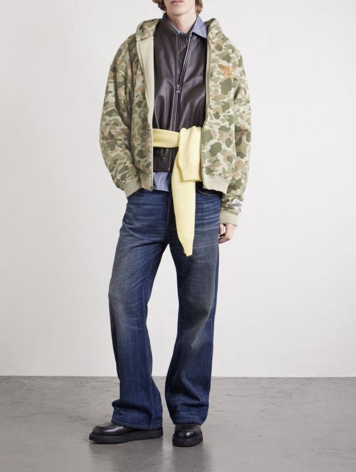 [Big & Tall for weights up to 260 lbs]1:1 quality version Leaf Camouflage Zipper Hoodie & Pants Set 28893167