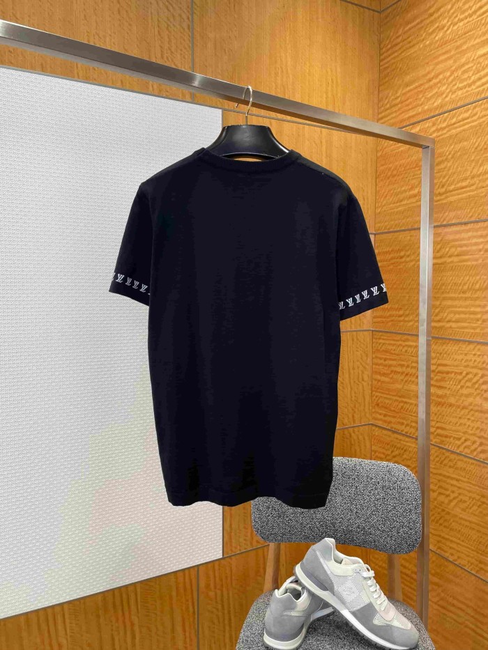 1:1 quality version Combed Cotton Jacquard Logo Webbing Short Sleeve T-shirt 2 colors 29114945