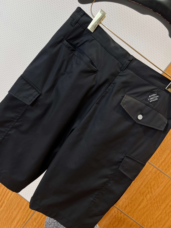 1:1 quality version Cotton Nylon Blend Embroidered Multi-Pocket Cargo Shorts 3 colors 29114996