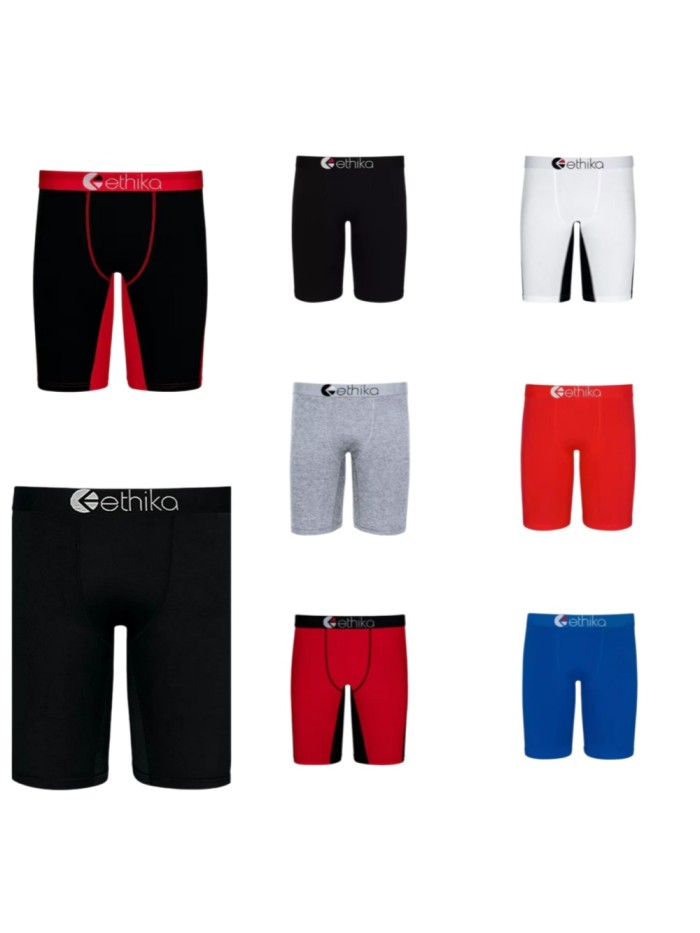 Solid Color Breathable Anti-Chafing Antibacterial Long Men's Boxer Briefs 10 colors 29114302