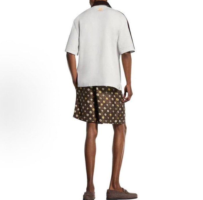 1:1 quality version Nylon Floral Allover Print Drawstring Casual Shorts 2 colors 29114530