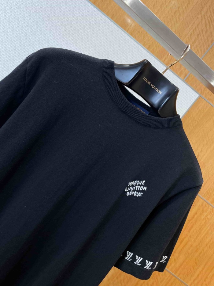 1:1 quality version Combed Cotton Jacquard Logo Webbing Short Sleeve T-shirt 2 colors 29114945