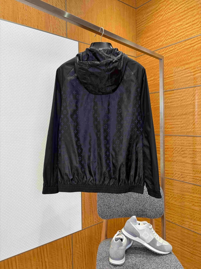 1:1 quality version Nylon Allover Jacquard Hidden Print Drawstring Hooded Jacket 2 colors 29115024