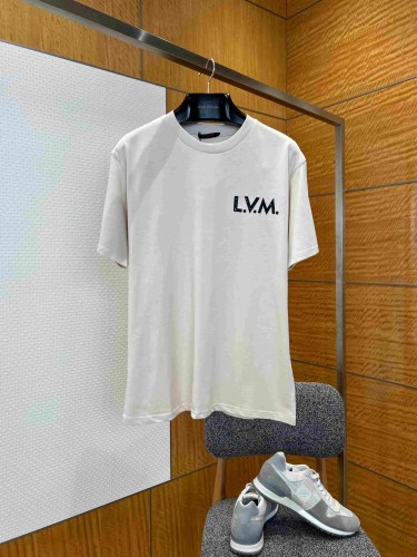 1:1 quality version Heavyweight Combed Cotton Letter Embroidery Crew Neck T-Shirt 29115007
