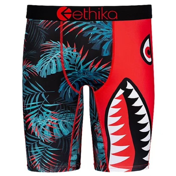 Shark Mouth Floral Skull Multi-Pattern Long Men's Quick Dry Extended Athletic Boxer Briefs 16 colors 29114318