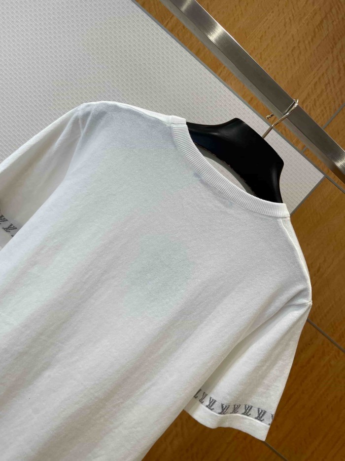 1:1 quality version Combed Cotton Jacquard Logo Webbing Short Sleeve T-shirt 2 colors 29114945