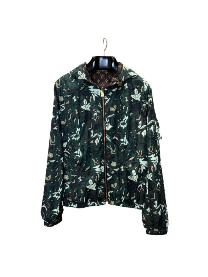 1:1 quality version Double-Sided Allover Floral Camo Print Windproof Jacket 29114526