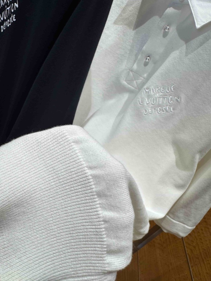1:1 quality version Simple Letter Embroidery Button Down Collar Polo Shirt 2 colors 29114939