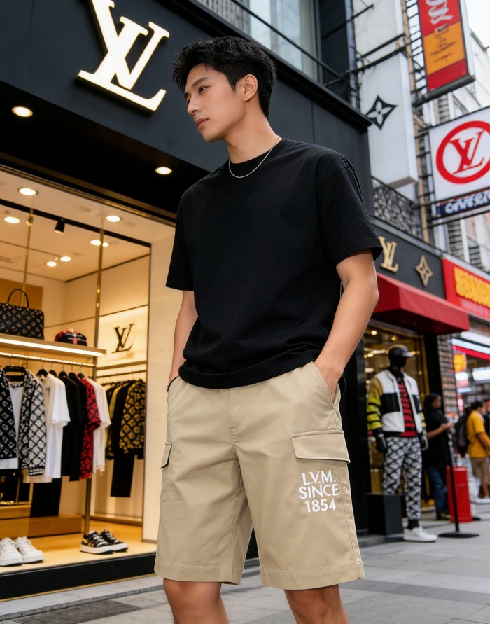 1:1 quality version Heavyweight Cotton Blend Embroidered Pocket Cargo Shorts 2 colors 29114961