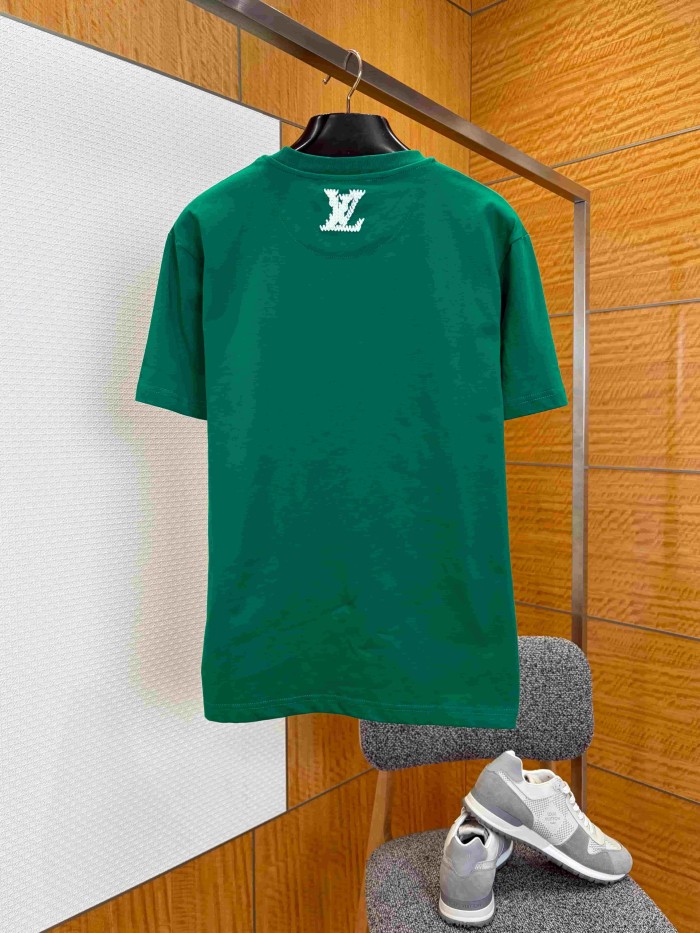 1:1 quality version Thick Thread Granular Embroidery Crew Neck Short Sleeve T-Shirt 2 colors 29114539