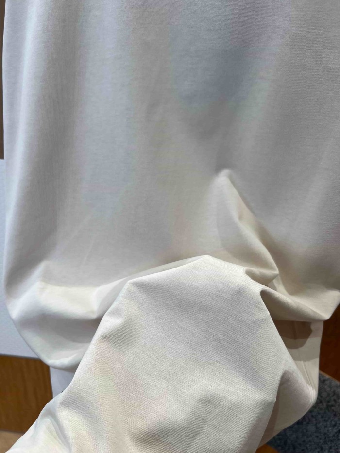 1:1 quality version Heavyweight Combed Cotton Letter Embroidery Crew Neck T-Shirt 29115007
