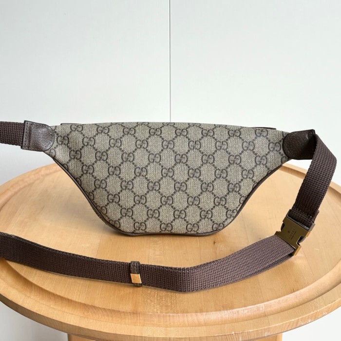 1:1 qualituy verson  GG Monogram Belt Bag Retro Green-Red Web Detail Zipper Chest Pack 29116343