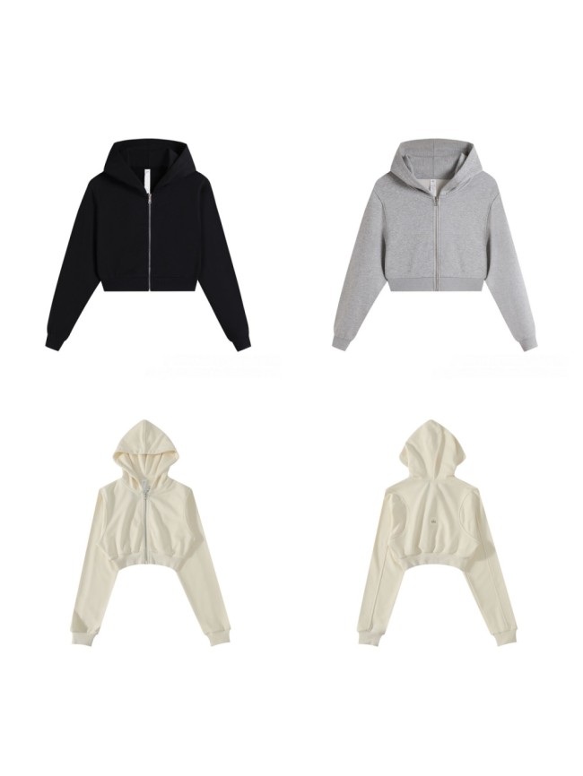 Loose Sports Cropped Zip-Up Hoodie 3 colors 29115034