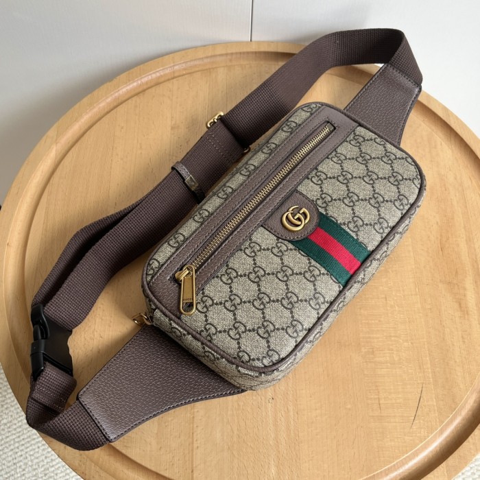 1:1 qualituy verson GG Supreme Pattern Zip Waist Bag Unisex Crossbody Chest Bag 29116352
