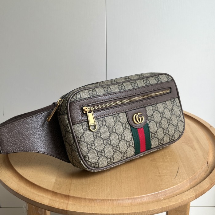 1:1 qualituy verson GG Supreme Pattern Zip Waist Bag Unisex Crossbody Chest Bag 29116352
