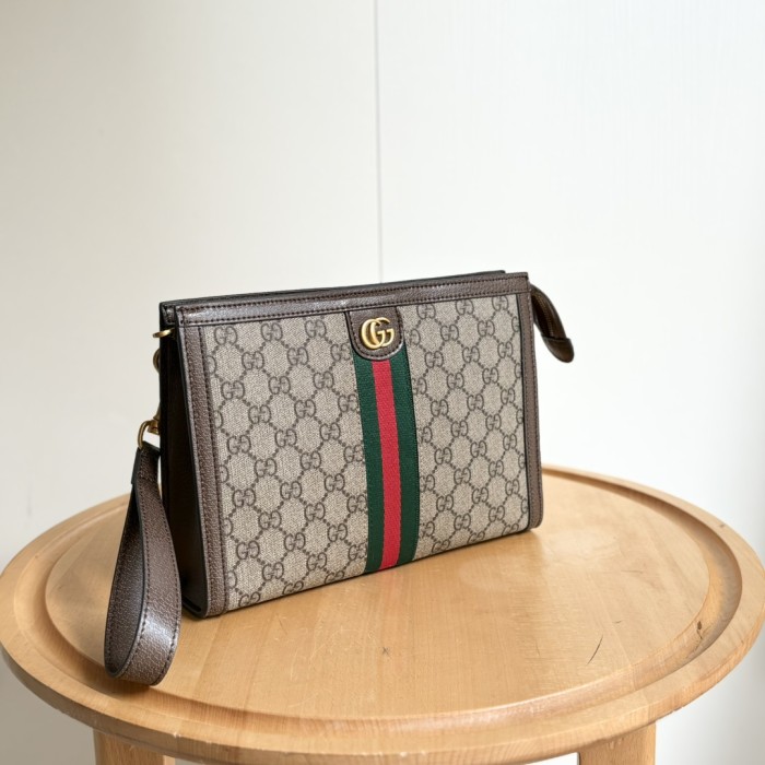 Dark GG Supreme Clutch Bag Men's Travel Dopp Kit Hand Pouch 3 colors 29116462