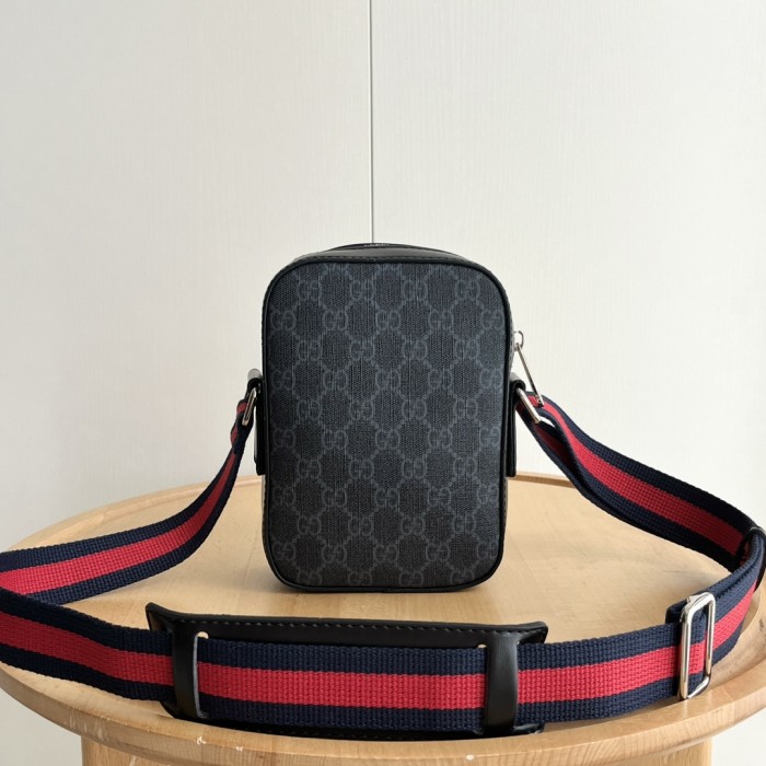 Black GG Supreme Mini Vertical Phone Crossbody Bag 29116474