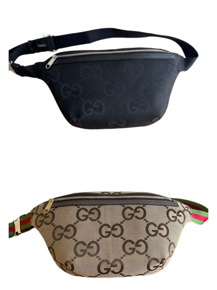 All Black Embossed GG Fanny Pack Large Waist Bag 2 colors 29116459