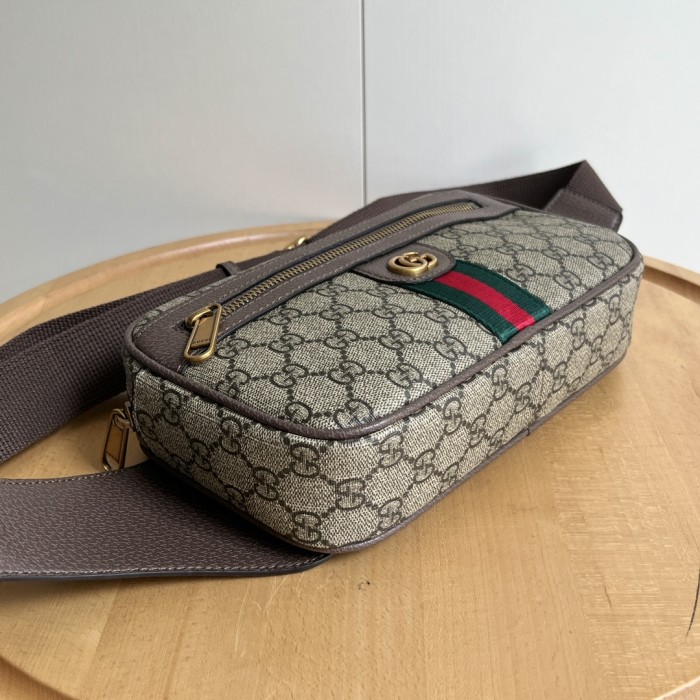 1:1 qualituy verson GG Supreme Pattern Zip Waist Bag Unisex Crossbody Chest Bag 29116352