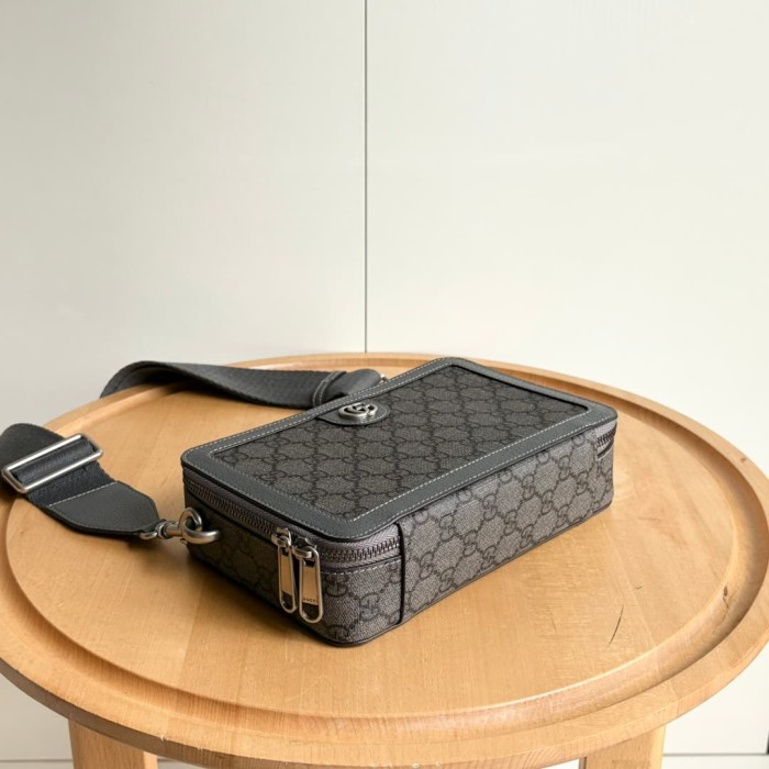 1:1 qualituy verson GG Supreme Dark Canvas Rectangular Zip Box Bag 3 colors 29116418