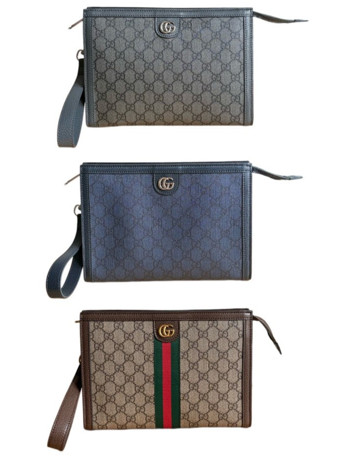 Dark GG Supreme Clutch Bag Men's Travel Dopp Kit Hand Pouch 3 colors 29116462