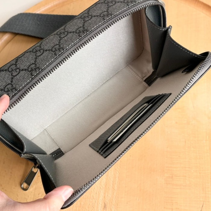 1:1 qualituy verson GG Supreme Dark Canvas Rectangular Zip Box Bag 3 colors 29116418