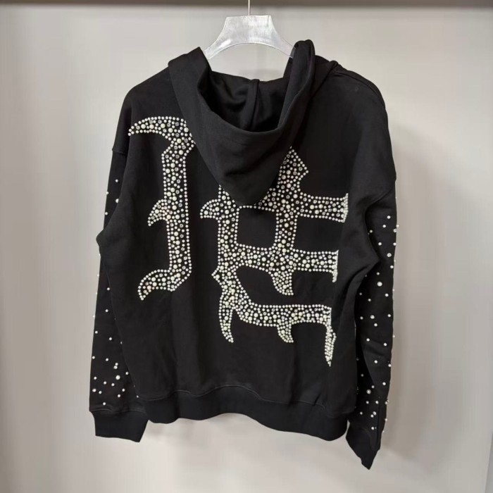 Dot Rhinestone Letter Sports Hoodie & Pants Set 29116537