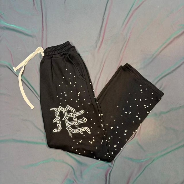 Dot Rhinestone Letter Sports Hoodie & Pants Set 29116537