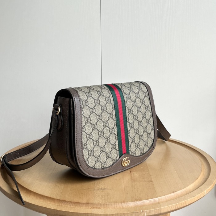 1:1 qualituy verson GG Supreme Canvas Curved Saddle Crossbody Bag 29116402