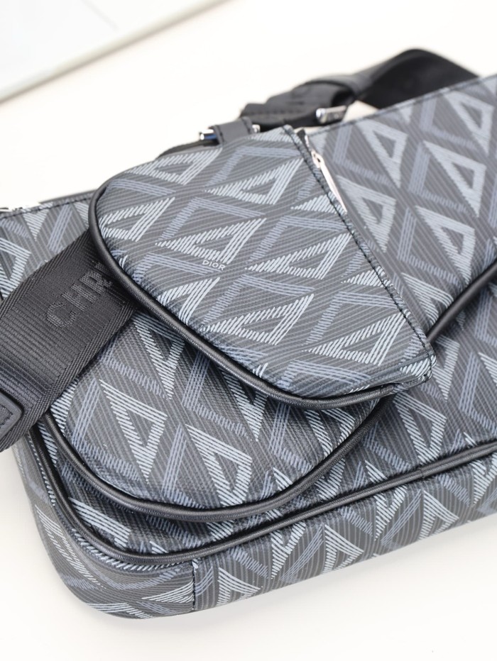 Mens Jacquard Pattern Camera Crossbody 3-in-1 Zipper Saddle Clutch Bag 3 colors 29116535