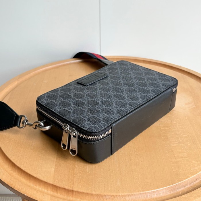 1:1 qualituy verson GG Supreme Dark Canvas Rectangular Zip Box Bag 3 colors 29116418