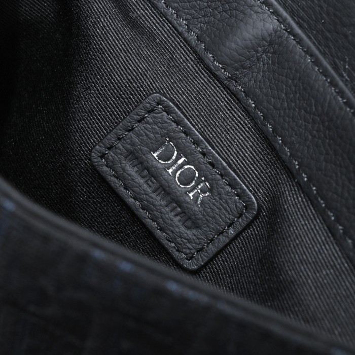Jacquard Canvas & Black Full Grain Calfskin Leather Saddle Shoulder Bag 2 colors 29116572