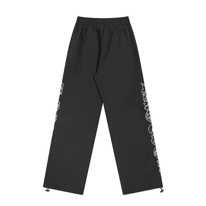 Side Gothic Letter Full Rhinestone Casual Pants 29116540