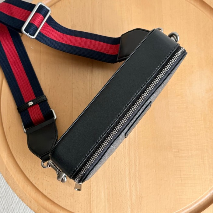1:1 qualituy verson GG Supreme Dark Canvas Rectangular Zip Box Bag 3 colors 29116418