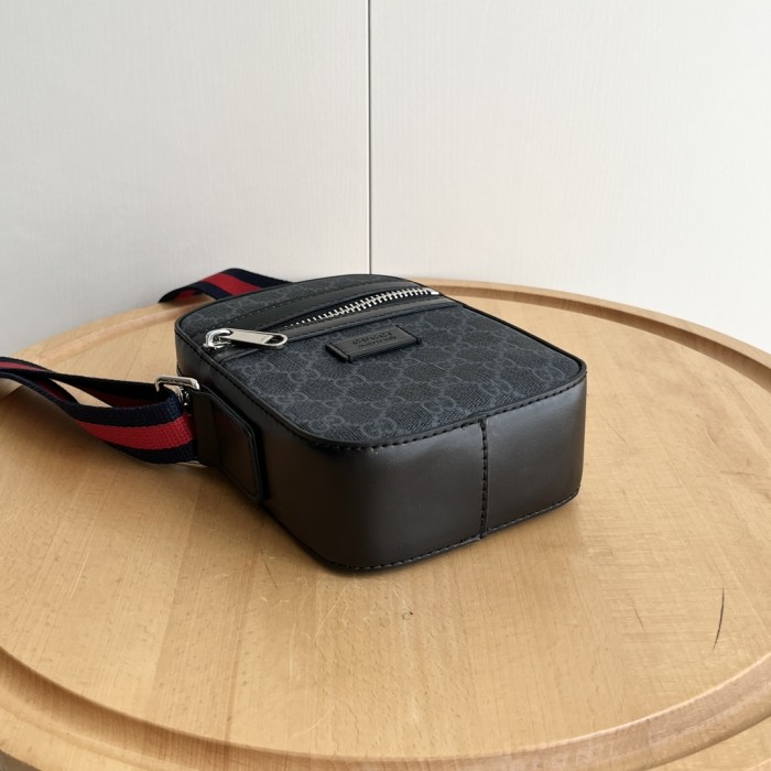 Black GG Supreme Mini Vertical Phone Crossbody Bag 29116474