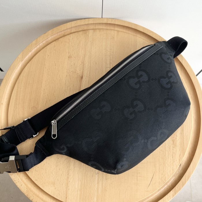 All Black Embossed GG Fanny Pack Large Waist Bag 2 colors 29116459