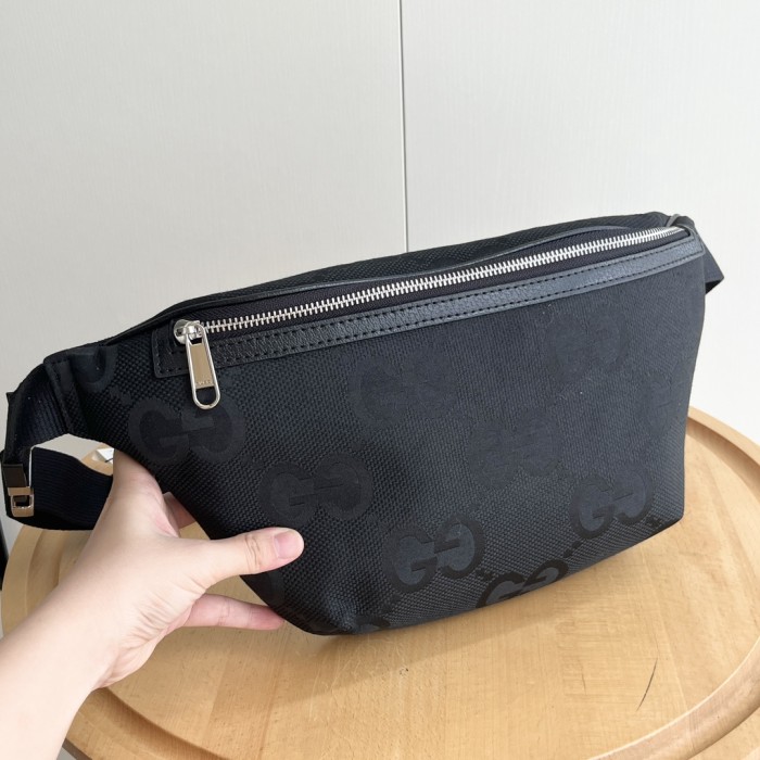 All Black Embossed GG Fanny Pack Large Waist Bag 2 colors 29116459