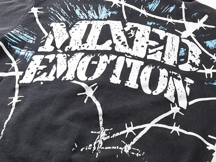Gas Mask Wasteland Style Zipper Print Washed Hoodie 29116525