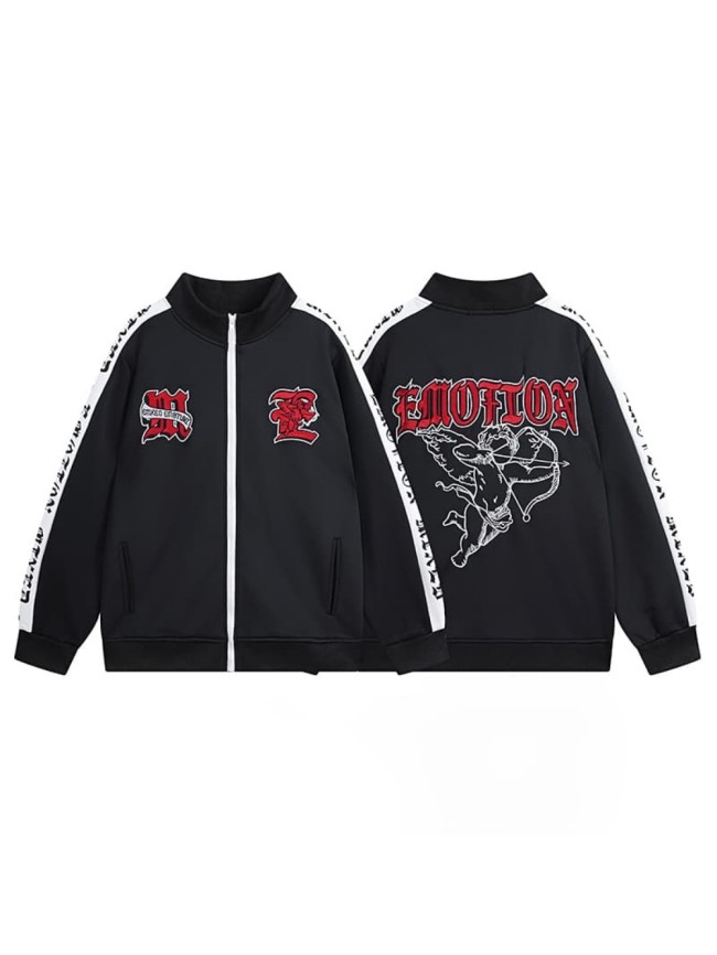 Red Label Cupid Embroidery And Side Webbing Stand Collar Hoodie 29116521